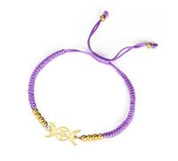 EUEAVAN Triple Moon Goddess Bracelet Magic Pentagram Handcrafted Lucky Red String Bracelet Hecate Wicca Amulet Pagan Jewelry Witchcraft Gift for Women (purple)