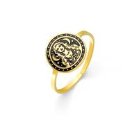 EUEAVAN Triple Moon Goddess Ring Adjustable Magic Pentagram Ring Hecate Wicca Amulet Pagan Religion Jewelry Witchcraft Gift for Women Men (gold)