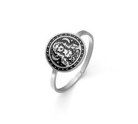 EUEAVAN Triple Moon Goddess Ring Adjustable Magic Pentagram Ring Hecate Wicca Amulet Pagan Religion Jewelry Witchcraft Gift for Women Men (silver)