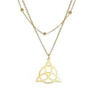 EUEAVAN Viking Necklace Sacred Triangle Protection Rune Necklace Keitel Symbol Pendant Vikings Pagan Norse Protective Jewellery Stainless Steel Irish Celtic Necklace Jewellery Gifts, Stainless Steel
