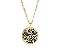 EUEAVAN Viking Rune Necklace Celtic Knot Triskelion Necklace Triple Spiral Triskele Necklace Trinity Knot Triquetra Pendant Irish Nordic Amulet Wiccan Jewelry Gift for Men