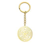 EUEAVAN Wheel of Hecate Keychain Hecate keyring Viking Triple Goddess Wheel Amulet Pagan Jewelry Wiccan Gifts for Men Women (gold)