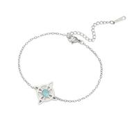 EUEAVAN Witch Knot Bracelet for Women Celtic Knot Gemstone Anklet Nudo De Bruja Good Luck Trinity Wiccan Amulet Jewelry Irish Gifts (silver)