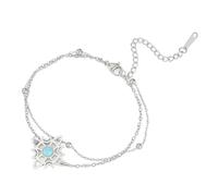 EUEAVAN Witch Knot Bracelet for Women Celtic Knot Gemstone Anklet Nudo De Bruja Good Luck Trinity Wiccan Amulet Jewelry Irish Gifts (layerd silver 4)