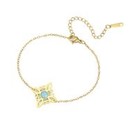 EUEAVAN Witch Knot Bracelet for Women Celtic Knot Gemstone Anklet Nudo De Bruja Good Luck Trinity Wiccan Amulet Jewelry Irish Gifts (gold 3)