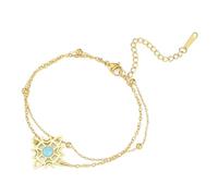 EUEAVAN Witch Knot Bracelet for Women Celtic Knot Gemstone Anklet Nudo De Bruja Good Luck Trinity Wiccan Amulet Jewelry Irish Gifts (layerd gold 4)