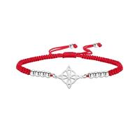 EUEAVAN Witch Knot Bracelet Irish Trinity Celtic Knot Bracelet Handmade Braided Rope Lucky Red String Bracelet Adjustable Beaded Couple Triquetra Wiccan Amulet Jewelry, M, Stainless Steel, no gemstone