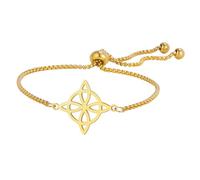 EUEAVAN Witches Knot Bracelet Celtic Knot Anklet Nudo De Bruja Good Luck Triquetra Trinity Wiccan Amulet Jewelry Irish Gifts for Women (gold 3)