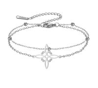 EUEAVAN Witches Knot Bracelet Celtic Knot Anklet Nudo De Bruja Good Luck Triquetra Trinity Wiccan Amulet Jewelry Irish Gifts for Women (silver-A)