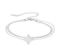 EUEAVAN Witches Knot Bracelet Celtic Knot Anklet Nudo De Bruja Good Luck Triquetra Trinity Wiccan Amulet Jewelry Irish Gifts for Women (layerd silver 5)