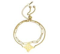 EUEAVAN Witches Knot Bracelet Celtic Knot Anklet Nudo De Bruja Good Luck Triquetra Trinity Wiccan Amulet Jewelry Irish Gifts for Women (layerd gold 4)