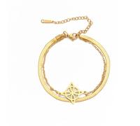 EUEAVAN Witches Knot Bracelet Celtic Knot Anklet Nudo De Bruja Good Luck Triquetra Trinity Wiccan Amulet Jewelry Irish Gifts for Women (layerd gold 3)