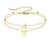EUEAVAN Witches Knot Bracelet Celtic Knot Anklet Nudo De Bruja Good Luck Triquetra Trinity Wiccan Amulet Jewelry Irish Gifts for Women (gold-A)