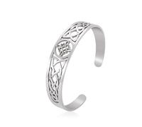 EUEAVAN Witches Knot Bracelet Celtic Knot Nudo De Bruja Bangle Triple Goddess Good Luck Triquetra Trinity Wiccan Amulet Jewelry Irish Witchy Gifts for Women Men (silver 2)