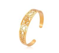 EUEAVAN Witches Knot Bracelet Celtic Knot Nudo De Bruja Bangle Triple Goddess Good Luck Triquetra Trinity Wiccan Amulet Jewelry Irish Witchy Gifts for Women Men (gold 3)