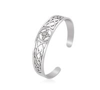 EUEAVAN Witches Knot Bracelet Celtic Knot Nudo De Bruja Bangle Triple Goddess Good Luck Triquetra Trinity Wiccan Amulet Jewelry Irish Witchy Gifts for Women Men (silver)