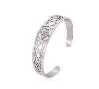 EUEAVAN Witches Knot Bracelet Celtic Knot Nudo De Bruja Bangle Triple Goddess Good Luck Triquetra Trinity Wiccan Amulet Jewelry Irish Witchy Gifts for Women Men (silver 3)