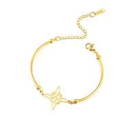 EUEAVAN Witches Knot Bracelet Celtic Knot Triple Goddess Anklet Nudo De Bruja Good Luck Triquetra Trinity Wiccan Amulet Jewelry Irish Witchy Gifts for Women (witch knot 1 gold 3)