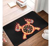 EUEKQOIB Firefighter Cross Doormat Non Slip Entrance Kitchen Bath Floor Door Fire Rescue Fireman Living Room Carpet Rug