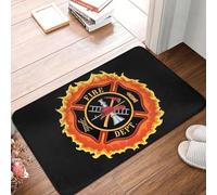 EUEKQOIB Firefighter Cross With Flames Door Floor Bath Kitchen Mat Outdoor Fire Rescue Fireman Doormat Living Room Entrance Rug Carpet