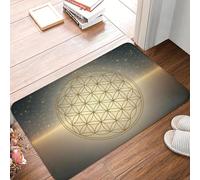 EUEKQOIB Flower of Life Front Door Mat Anti Slip Indoor Quick Dry Mandala Buddhism Doormat Kitchen Balcony Entrance Rug Carpet