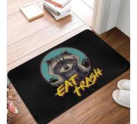 EUEKQOIB Funny Eat Trash Raccoon Bear Front Door Mat Anti Slip Outdoor Absorbent Racoon Panda Doormat Kitchen Balcony Entrance Rug Carpet