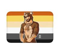 EUEKQOIB Gay Pride Bear Adam Doormat Anti Slip Entrance Kitchen Bath Door Floor Bobo Bear Lgbt Art Living Room Carpet Rug