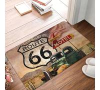 EUEKQOIB Get Your Kicks On Route 66 Front Door Mat Outdoor Highways Road Sign Doormat Kitchen Bedroom Entrance Rug Carpet