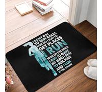 EUEKQOIB I Don'T Run To Win Races I Run To Escape This World Running Non slip Doormat Floor Mat Entrance Home Living room Footpad