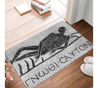 EUEKQOIB Know Thyself Roman Mosaic Greek Text Non slip Doormat Floor Mat Carpet Rug Kitchen Entrance Home Balcony Footpad