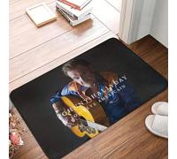 EUEKQOIB Personalized Johnny Hallyday Son Reve Americain Doormat Mat French Rock Singer Bathroom Kitchen Garden Rug Carpet