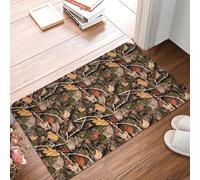 EUEKQOIB Real Tree Camouflage Camo Pattern Front Door Mat Anti Slip Indoor Absorbent Doormat Kitchen Balcony Entrance Rug Carpet