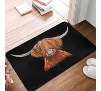 EUEKQOIB Scottish Hairy Highland Cow ' HeNRY B 2 ' by Shirley MacArthur Anti slip Doormat Floor Mat Entrance Home Bathroom Footpad