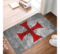 EUEKQOIB Templars Flag Doormat Non Slip Kitchen Bathroom Mat Garden Garage Door Floor Entrance Carpet Rug