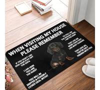 EUEKQOIB When visiting my house please remember Dog Quotes Floor Door Kitchen Anti Slip Indoor Doormat Garden Entrance Carpet Rug