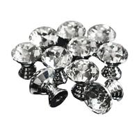 EUETVEXERK 10Pcs/Set 20mm Diamond Shape Crystal Cabinet Pull Cupboard Drawer Knob Handle Kitchen Door Wardrobe Handles Furniture Hardware Cabinet Door Handle