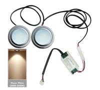 eufeifeiegds 1-Set 50mm Hole Range Stove Bulb Light Surface 64mm Kitchen Smoke Fan Cabinet Light Smoke Exhauster Light 20W Halogen Equivalent wefeiegds(Warm White 3000K)