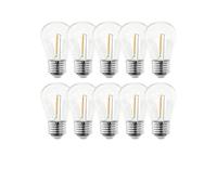 eufeifeiegds 10pack S14 Filament Bulb For Solar String lights E27 E26 5V 1W PC Cover Waterproof Warm White Led Light Bulbs