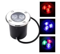 eufeifeiegds 12V LED Underground Light Lamp 24V DC Outdoor Garden Inground 3W RGB Recessed Floor Landscape Spot Lights 220V 110V IP67(Red,3W 220V)