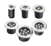 eufeifeiegds 1W 3W 5W 10W 18W Buried Garden Path Spot Recessed Underground Light AC220V110VDC12V IP68 Waterproof Led Lamps(6W 80MM,AC85-265V Blue)