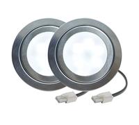 eufeifeiegds 2-Piece 12V DC 1.5W Undercabinet Cooker Hood Light 60mm Hole Range Hood Bulb Light Smoke Vent Light Replace 20W Halogen Bulb wefeiegds(with EL Connector,White 6000K)