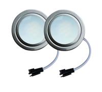 eufeifeiegds 2-Piece 50mm Kitchen Cabinet Light Bulb Warm White Daylight Cupboard Closet Puck Light Kitchen Smoker Cooker Light Lamp 12V DC wefeiegds(White 6000K,WITH SM_220-240V AC)