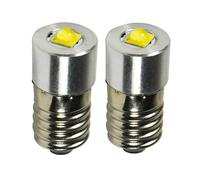eufeifeiegds 2-Piece E10 LED Light Non-polar 3V 4.5V 6V 12V 24V 3W Bulb Arcade Flashlight Headlight(Warm White 3000K,6-24V AC DC)