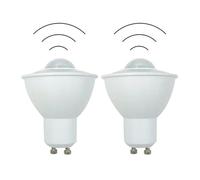 eufeifeiegds 2-Piece PIR Motion Sensor Light GU10 LED Bulb 6W 85-265V Corridor Sensitive Balcony Patio(White 6000K)