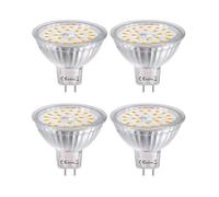 eufeifeiegds 4-Piece MR16 G5.3 SMD LED Bulb Light 5W Bi-pin Base Lamp Spotlight AC/DC12V Warm White =35W(White 6000K)