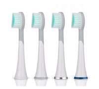 eufeifeiegds 4pcs D901/D902 Black Rubberied Replacement Toothbrush Heads with Caps for D01B Electric Toothbrush(White)