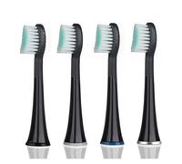 eufeifeiegds 4pcs D901/D902 Black Rubberied Replacement Toothbrush Heads with Caps for D01B Electric Toothbrush(Black)