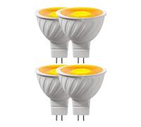 eufeifeiegds 4x AC DC 12V MR16 LED Blue Red Green Yellow Light 5W RGB Courtyard Lawn Mood Nightbar(Orange (Amber))