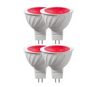 eufeifeiegds 4x AC DC 12V MR16 LED Blue Red Green Yellow Light 5W RGB Courtyard Lawn Mood Nightbar(Red)