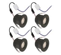 eufeifeiegds 4x LED Ceiling Light Recessed Spotlight Bulb 3W COB 120V 230V 240V Closet Puck Bedroom Hole 30mm(Black Shell,WHITE 6000K_AC 85-265V)